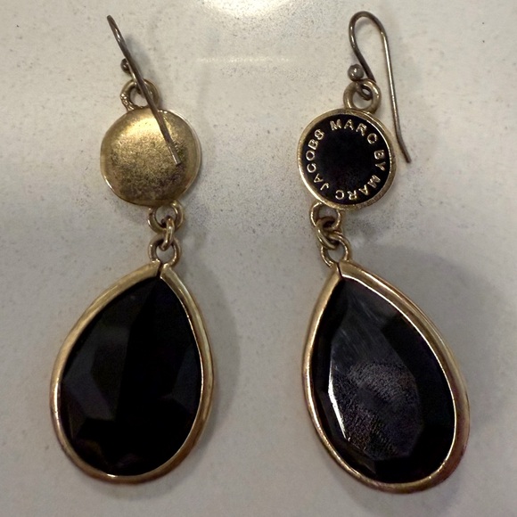 Marc Jacobs Black and Gold Drop Earrings - Picture 3 of 4